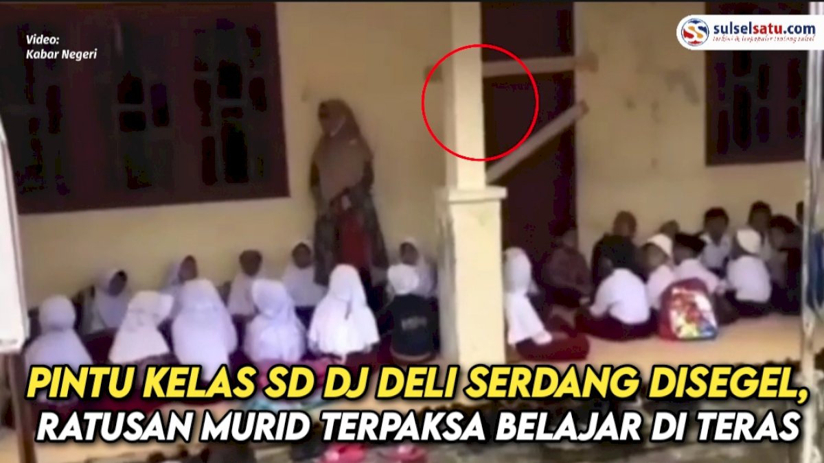 VIDEO: Pintu Kelas SD di Deli Serdang Disegel, Ratusan Murid Terpaksa Belajar di Teras