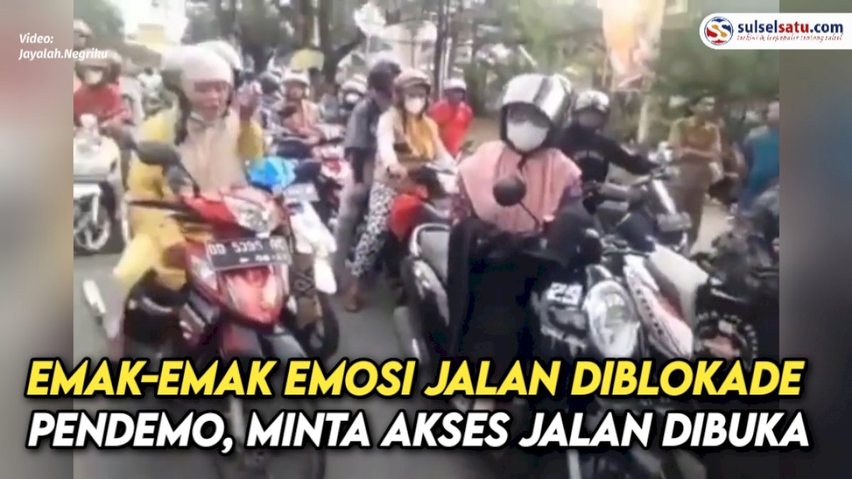 VIDEO: Emak-Emak Emosi Jalan Diblokade Pendemo, Minta Akses Jalan Dibuka