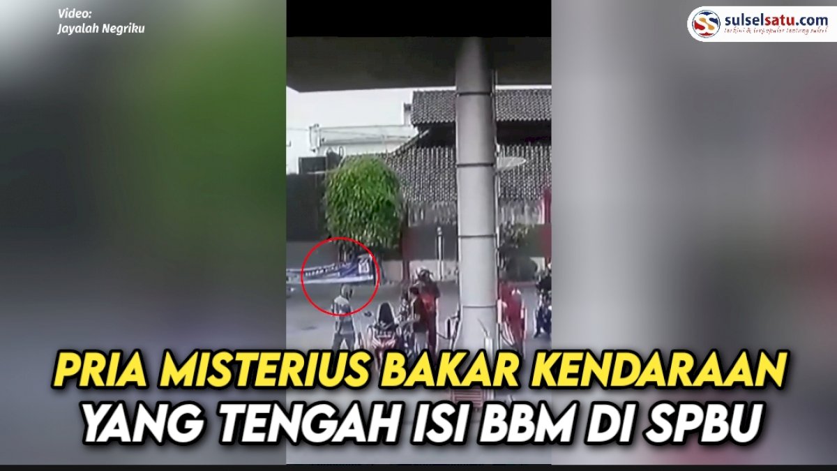 VIDEO: Aksi Pria Misterius Bakar Kendaraan yang Tengah Isi BBM di SPBU