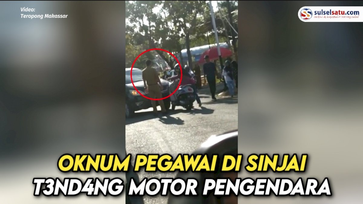 VIDEO: Viral, Oknum Pegawai di Sinjai Tendang Motor Pengendara Wanita hingga Terpental