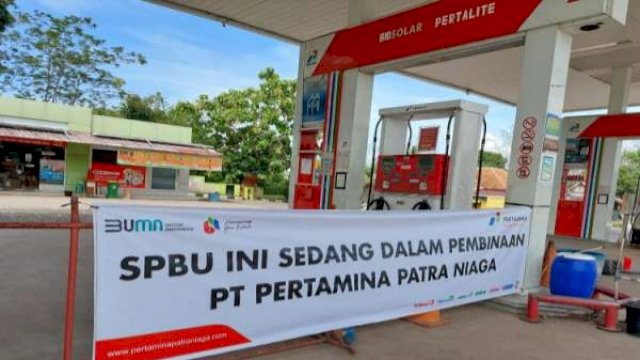 SPBU yang mendapat sanksi dari Pertamina (dokumen: ist)