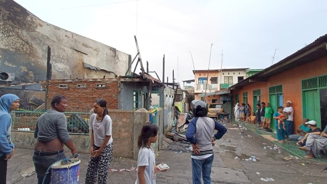 Kondisi kebakaran permukiman warga di Jalan Rappocini Raya (dokumen: ist)