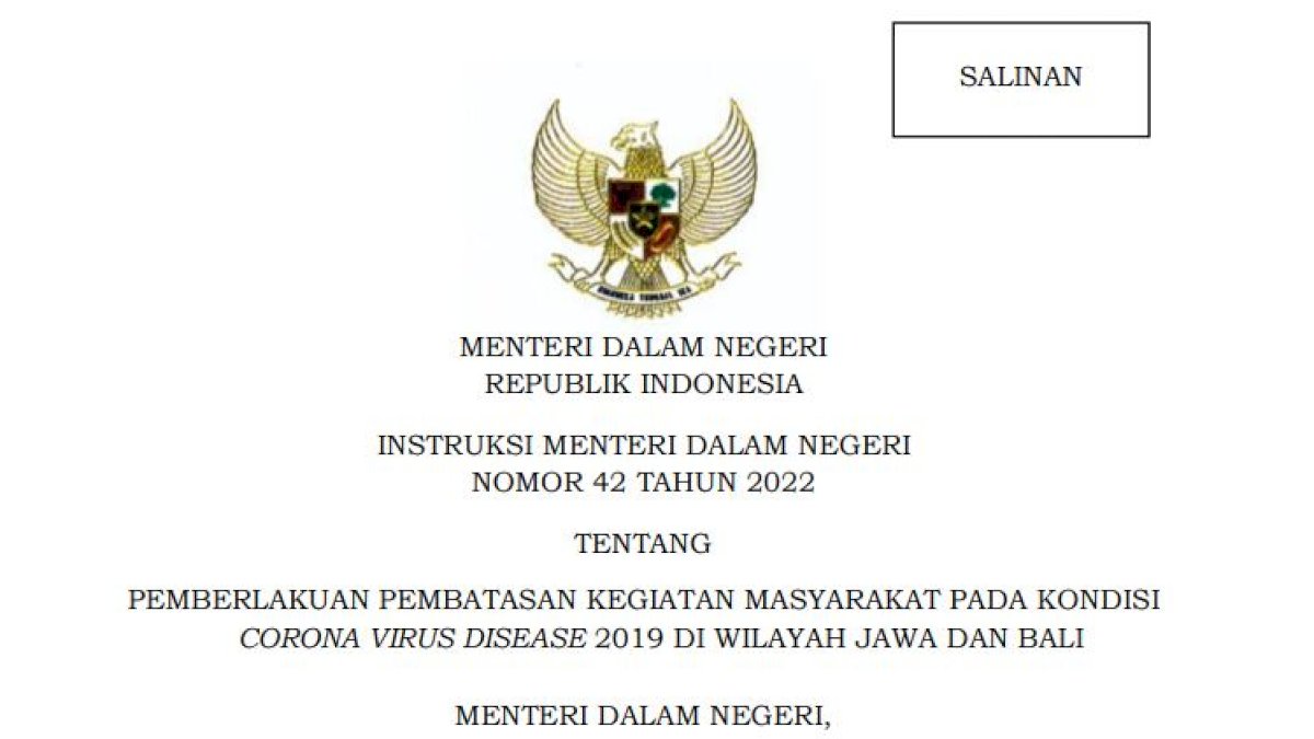 Kebijakan PPKM Terbaru, Seluruh Daerah Berstatus Level 1