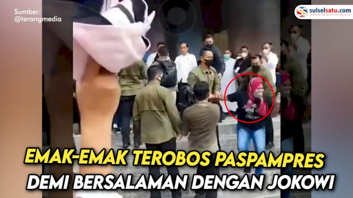VIDEO: Aksi Emak-emak Terobos Paspampres Demi Bersalaman dengan Jokowi