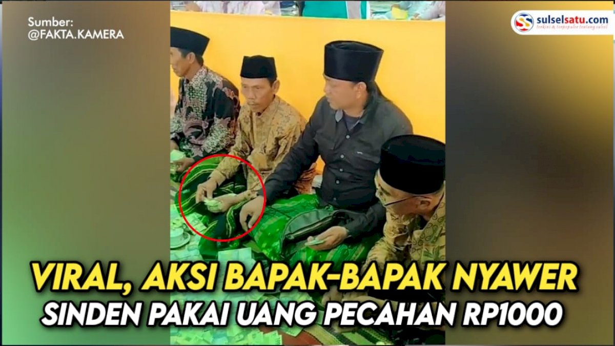 VIDEO: Viral, Aksi Bapak-bapak Nyawer Sinden Pakai Uang Pecahan Rp1000