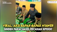 VIDEO: Viral, Aksi Bapak-bapak Nyawer Sinden Pakai Uang Pecahan Rp1000