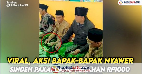 Video Viral Aksi Bapak Bapak Nyawer Sinden Pakai Uang Pecahan Rp1000