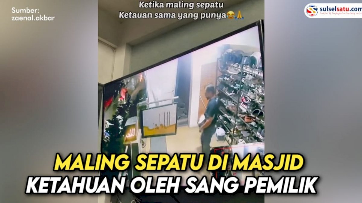 VIDEO: Viral, Maling Sepatu di Masjid Ketahuan yang Punya