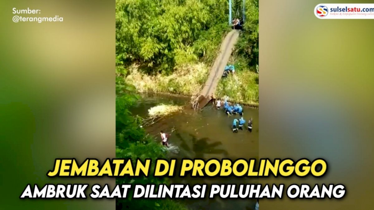VIDEO: Jembatan di Probolinggo Ambruk saat Dilintasi Puluhan Peserta Gerak Jalan