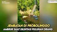 VIDEO: Jembatan di Probolinggo Ambruk saat Dilintasi Puluhan Peserta Gerak Jalan
