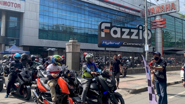Peserta Maxi Yamaha Day 2022 yang dilepas tur menuju Puncak Bila Sidrap Sulsel (dokumen: ist).