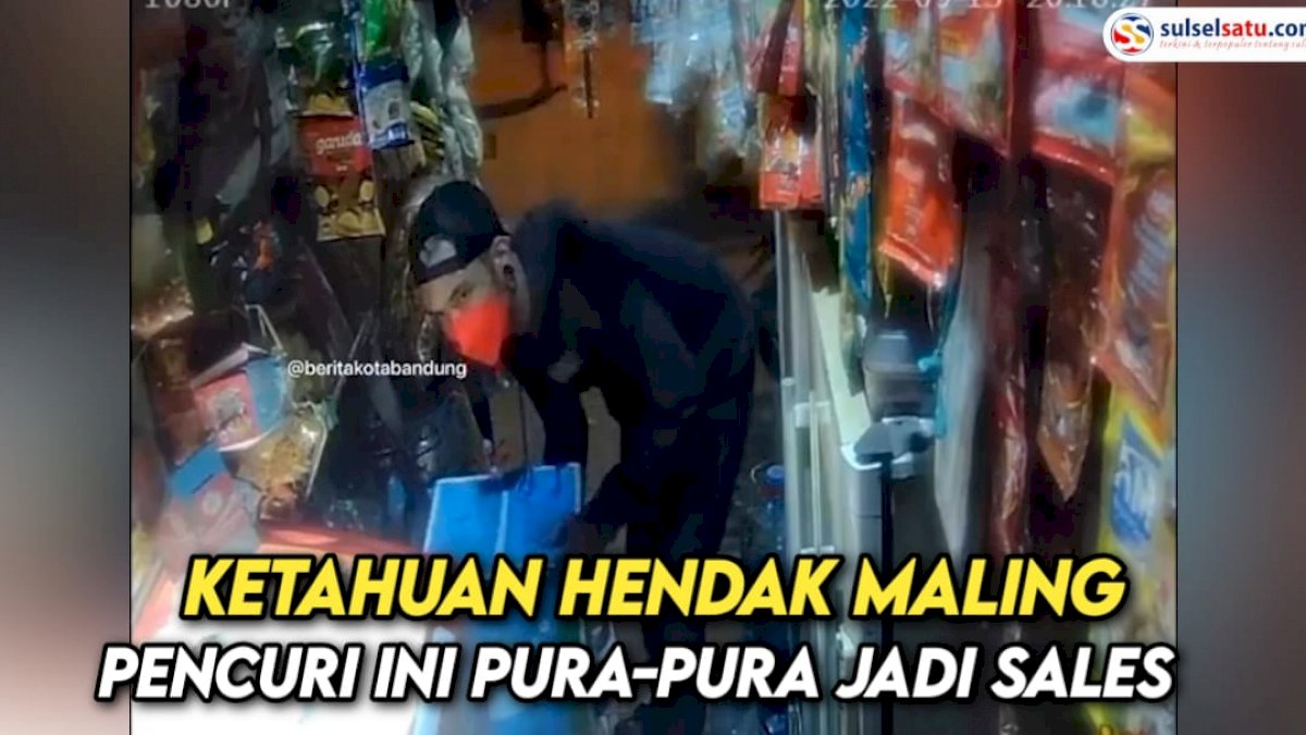 VIDEO: Ketahuan Hendak Mencuri 1 Dus Air, Pria Ini Pura-pura Jadi Sales Warung