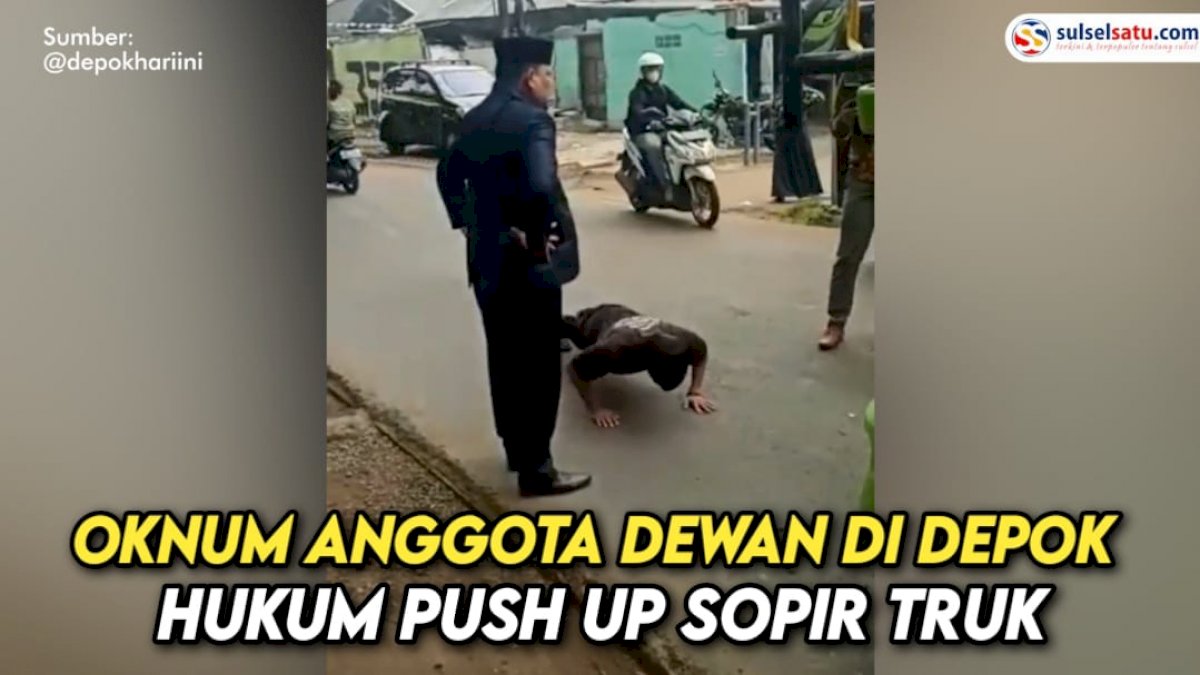 VIDEO: Anggota Dewan di Depok Hukum Push Up Sopir Truk, Gara-gara Ini