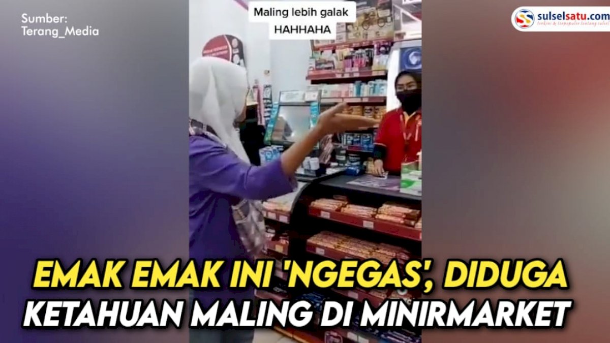 VIDEO: Emak-emak Ini Malah ‘Ngegas’, Usai Ketahuan Maling oleh Pegawai Minirmarket
