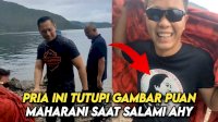 VIDEO: Pakai Selimut saat Salami AHY, Ternyata Pria Ini Pakai Kaus Gambar Puan Maharani