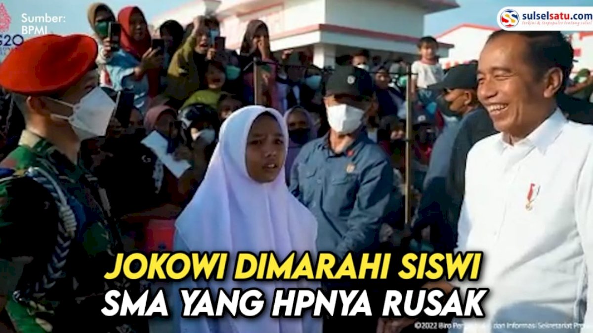 VIDEO: Jokowi Dimarahi Siswi SMA yang HPnya Rusak Saat Kejar Rombongan