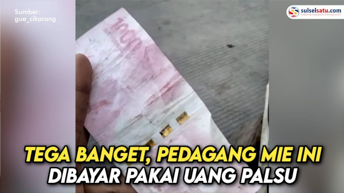 VIDEO: Pedagang Mie Ayam Ini Dibayar Pakai Uang Palsu, Uangnya Luntur saat Kena Air
