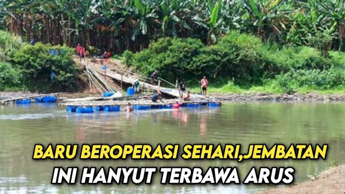VIDEO: Baru Beroperasi Sehari, Jembatan di Ngepung Solo Hanyut Terbawa Arus
