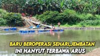 VIDEO: Baru Beroperasi Sehari, Jembatan di Ngepung Solo Hanyut Terbawa Arus