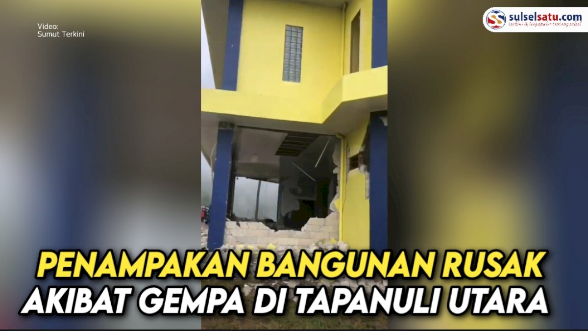 VIDEO: Penampakan Bangunan Rusak Akibat Gempa di Tapanuli Utara