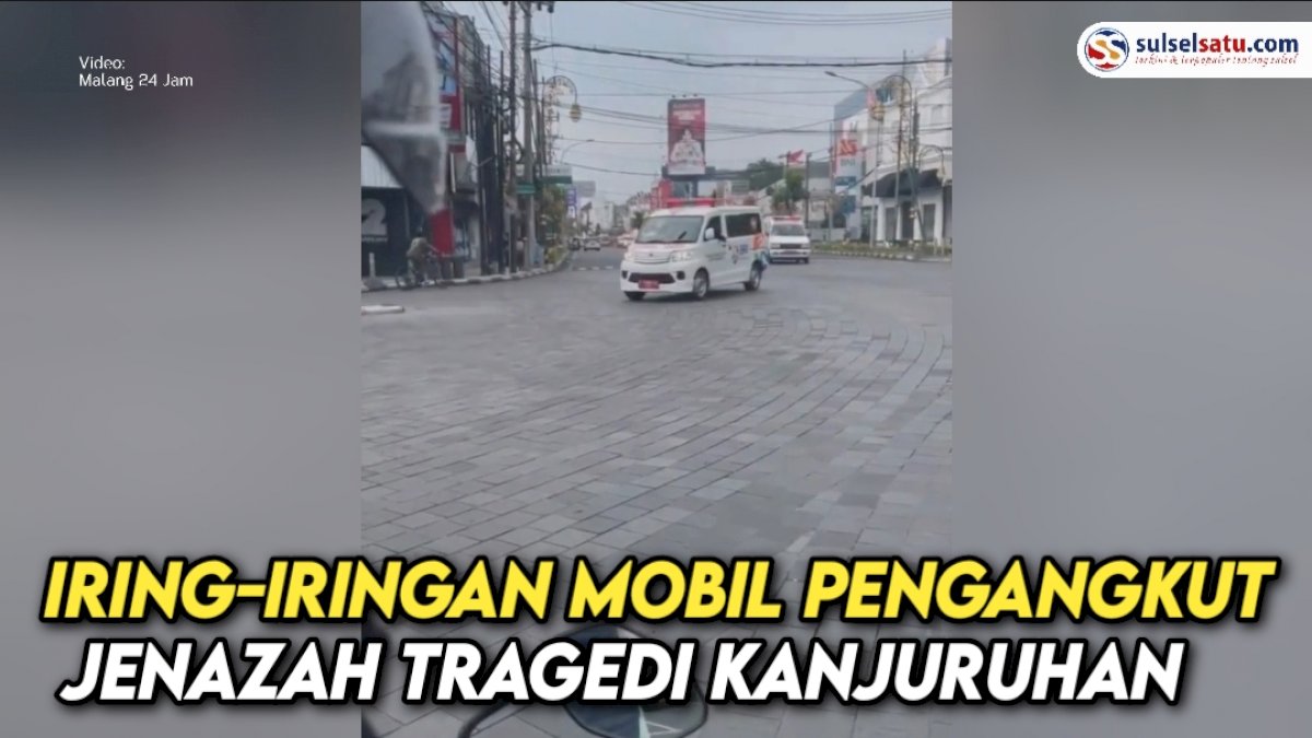 VIDEO: Iring-Iringan Mobil Pengangkut Jenazah Tragedi Kanjuruhan