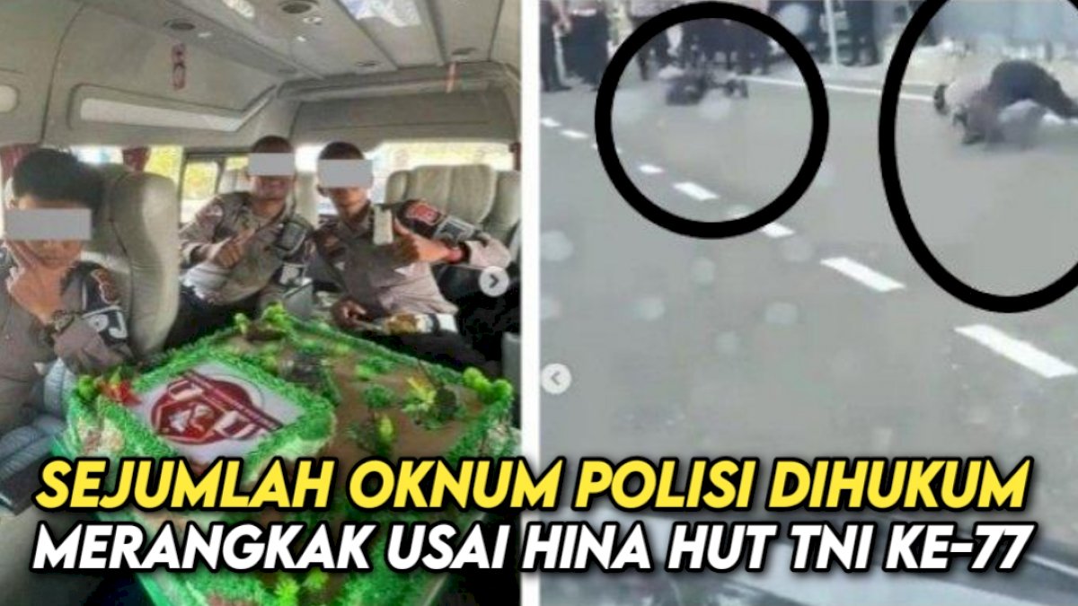 VIDEO: Sejumlah Oknum Polisi Dihukum Merangkak di Aspal Usai Hina HUT TNI ke-77