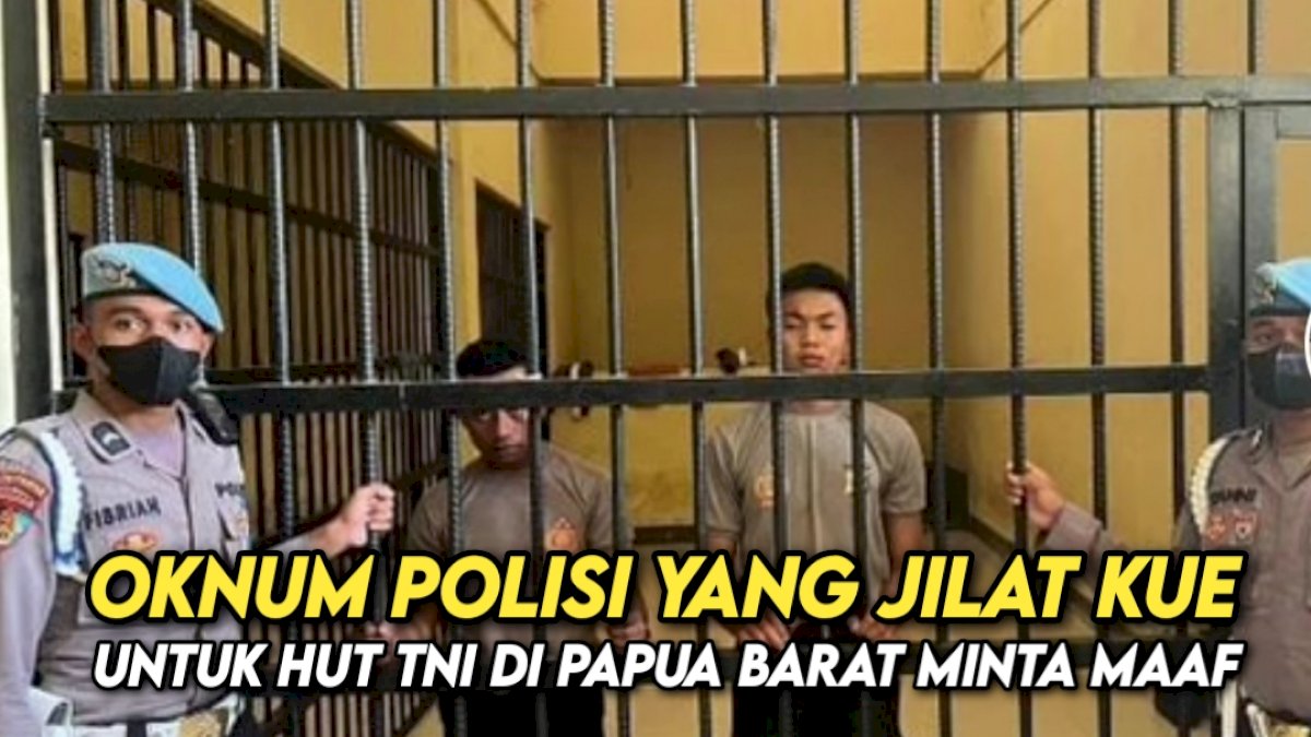 VIDEO: Oknum Polisi yang Jilat Kue untuk HUT TNI di Papua Barat Minta Maaf