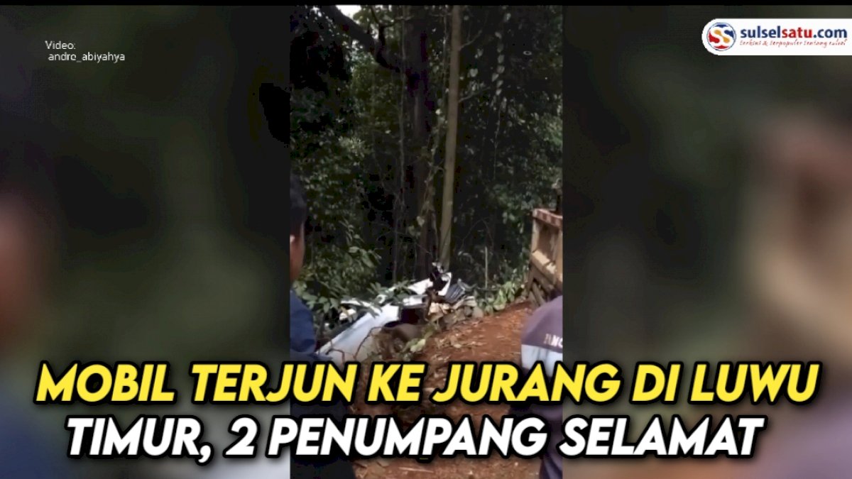 VIDEO: Mobil Terjun ke Jurang di Luwu Timur, 2 Penumpang Selamat
