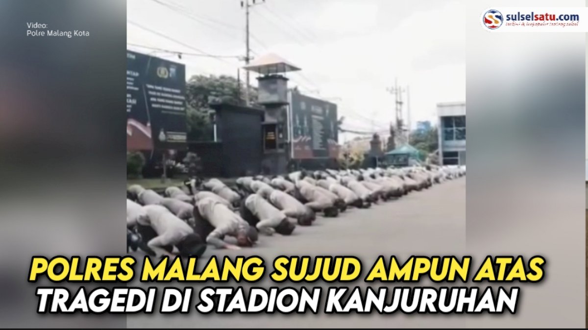 VIDEO: Polres Malang Sujud Ampun Atas Tragedi di Stadion Kanjuruhan