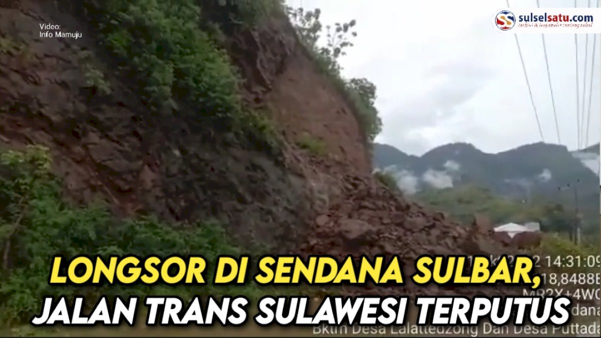 VIDEO: Longsor di Sendana Sulbar, Jalan Trans Sulawesi Terputus
