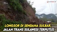 VIDEO: Longsor di Sendana Sulbar, Jalan Trans Sulawesi Terputus