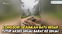 VIDEO: Longsor! Sejumlah Batu Besar Tutup Akses Sinjai Barat ke Sinjai