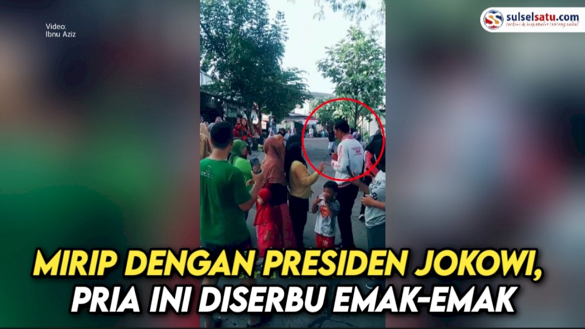 VIDEO: Disebut Mirip dengan Jokowi, Pria Ini Diserbu Emak-emak untuk Foto