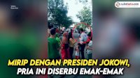 VIDEO: Disebut Mirip dengan Jokowi, Pria Ini Diserbu Emak-emak untuk Foto