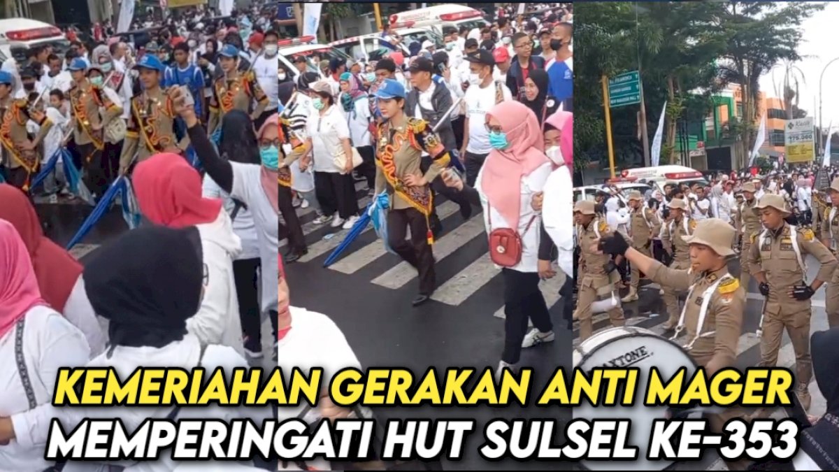 VIDEO: Kemeriahan Gerakan Anti Mager Memperingati HUT Sulsel ke-353