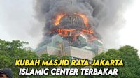 VIDEO: Kubah Masjid Raya Jakarta Islamic Center di Jakarta Utara Terbakar