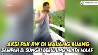 VIDEO: Aksi Pak RW di Malang Buang Sampah di Sungai Berujung Minta Maaf