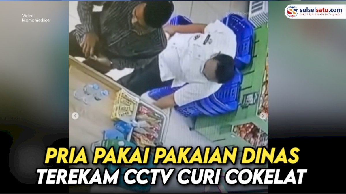 VIDEO:  Pria Pakai Pakaian Dinas Terekam CCTV Curi Cokelat di Minimarket