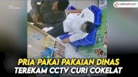 VIDEO: Pria Pakai Pakaian Dinas Terekam CCTV Curi Cokelat di Minimarket
