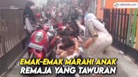 VIDEO: Aksi Emak-emak Marahi Anak Remaja yang Tawuran