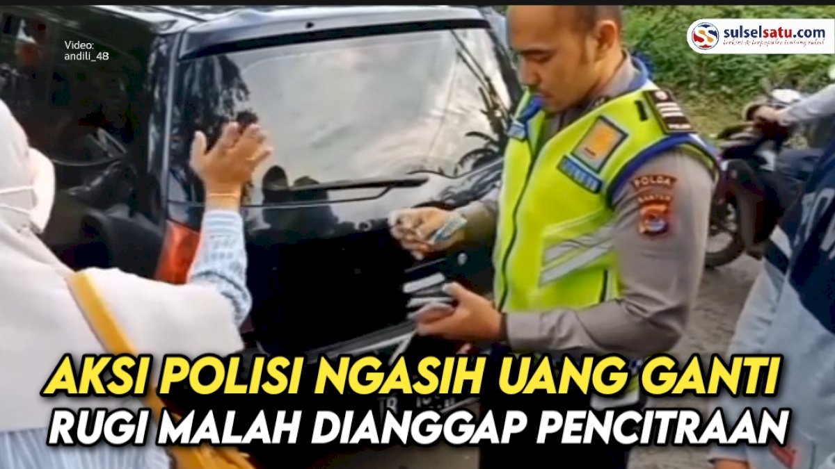 VIDEO:  Aksi Polisi Ngasih Uang Ganti Rugi Malah Dianggap Pencitraan