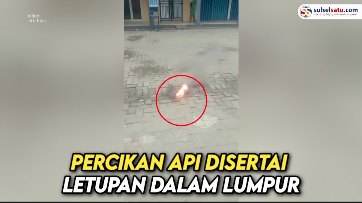 VIDEO: Percikan Api Disertai Letupan dalam Lumpur, Ternyata Korsleting Kabel PJU