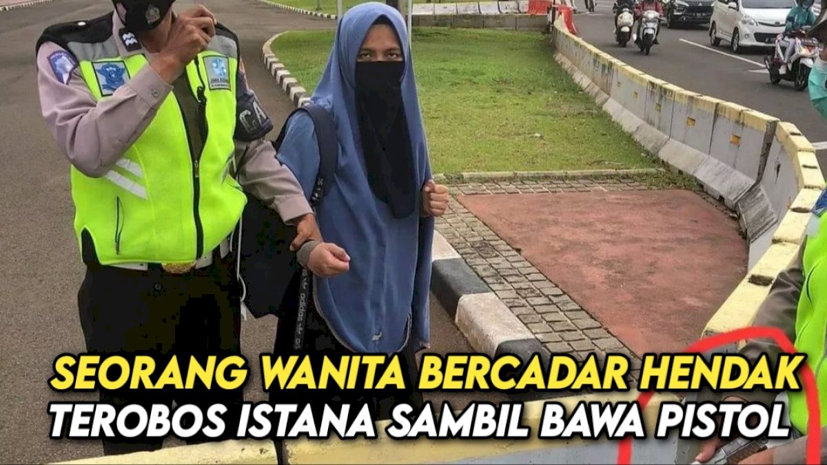 VIDEO: Seorang Wanita Bercadar Hendak Terobos Istana Sambil Bawa Pistol
