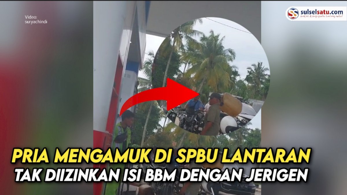 VIDEO: Pria Mengamuk di SPBU lantaran Tak Diizinkan Isi BBM dengan Jerigen