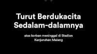 Taufan Pawe Sampaikan Duka Mendalam Tragedi di Stadion Kanjuruhan