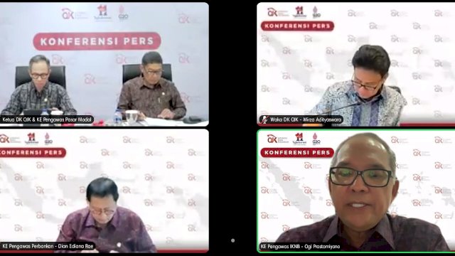Press conference via zoom OJK (Sri Wahyudi Astuti / Sulselsatu.com)