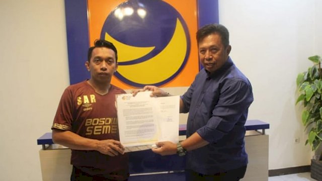 Sekretaris DPW NasDem Sulsel, Syaharuddin Alrif dan Ketua NasDem Luwu Timur Andi Yusran Asmal (dokumen: ist)