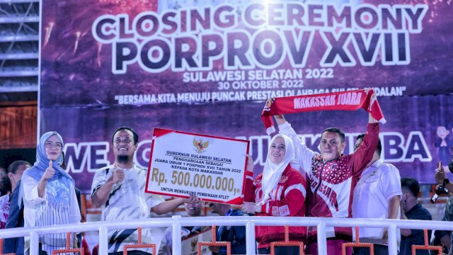 Kota Makassar jadi juara umum pada Porprov Sulsel (dokumen: istimewa)