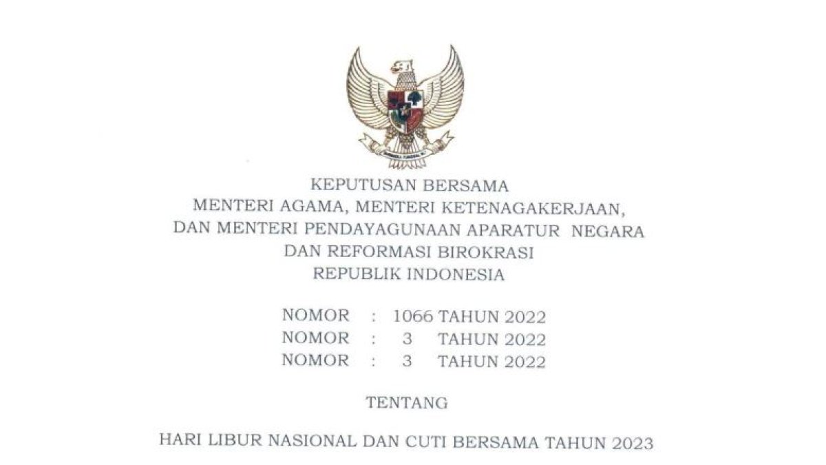 Catat, Ini Tanggal Libur Nasional dan Cuti Bersama Tahun 2023
