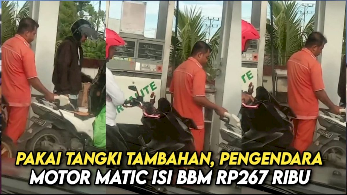 VIDEO: Pakai Tangki Tambahan, Pengendara Motor Matic Isi BBM Rp267 Ribu